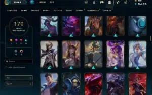 Ouro 4 com TODOS os champs e 170 Skins ( MID / TOP / JG )