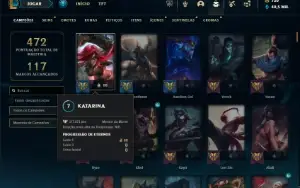 Ouro 4 com TODOS os champs e 170 Skins ( MID / TOP / JG )