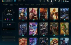 Ouro 4 com TODOS os champs e 170 Skins ( MID / TOP / JG )