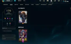 Ouro 4 com TODOS os champs e 170 Skins ( MID / TOP / JG )
