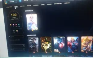 Conta lol platina 3 100+ skins PROMOÇÃO