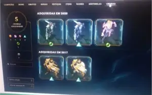 Conta lol platina 3 100+ skins PROMOÇÃO