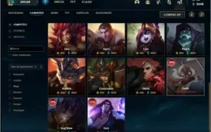 Conta ouro 4 com 134 champs e 126 skins (4 vitoriosas)