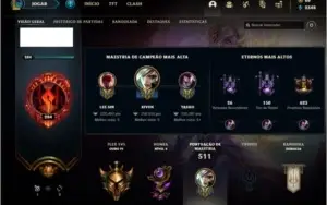 Conta ouro 4 com 134 champs e 126 skins (4 vitoriosas)