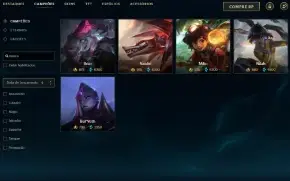 Unranked com TODOS os champs e 107 Skins + Duas skins RARAS