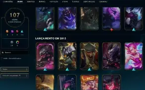 Unranked com TODOS os champs e 107 Skins + Duas skins RARAS