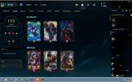 Conta Plat 3 122 Skins, Todos Campeões, 2 Prestigio