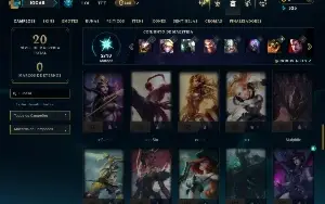Ouro 3 com 50 Champs e 4 Skins
