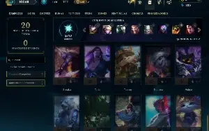 Ouro 3 com 50 Champs e 4 Skins