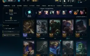 Ouro 3 com 50 Champs e 4 Skins