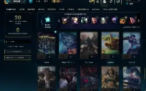 Ouro 3 com 50 Champs e 4 Skins