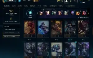 Ouro 3 com 50 Champs e 4 Skins