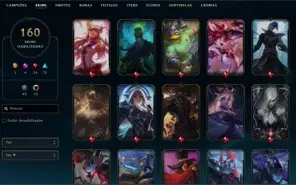 Conta de LoL Platina, com emote de mestre e eterno em todos
