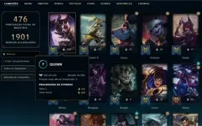 Conta de LoL Platina, com emote de mestre e eterno em todos