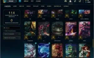 Conta prata 2 com 20 skins e 63 champs
