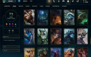 Bronze 4 com 150 Champs e 72 Skins ( MID / ADC )