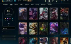 Unranked com 130 Champs e 80 Skins