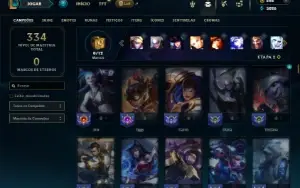 Unranked com 130 Champs e 80 Skins