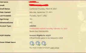 Conta Legend AQW