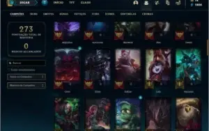 Conta unranked com 77 champs e 30 skins