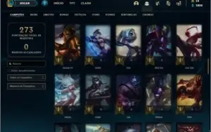 Conta unranked com 77 champs e 30 skins