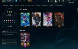 Unranked com TODOS os Champs e 148 Skins ( JG / MID / ADC )