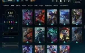 Unranked com TODOS os Champs e 148 Skins ( JG / MID / ADC )