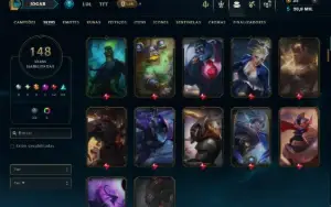 Unranked com TODOS os Champs e 148 Skins ( JG / MID / ADC )