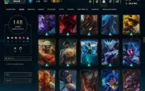 Unranked com TODOS os Champs e 148 Skins ( JG / MID / ADC )