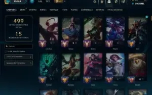 Unranked com TODOS os Champs e 148 Skins ( JG / MID / ADC )