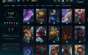 Unranked com TODOS os Champs e 148 Skins ( JG / MID / ADC )
