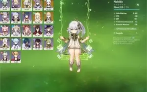 AR 34 nahida keqing ayaka e jean+ 3 armas 5 star