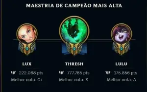 Conta Diamante 3 , 824 skins ,259 cromas , Conta main SUP