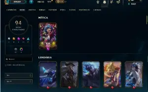 Unranked com 150 Champs e 94 Skins ( ADC / MID / JG )