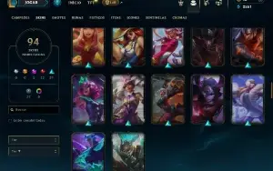 Unranked com 150 Champs e 94 Skins ( ADC / MID / JG )