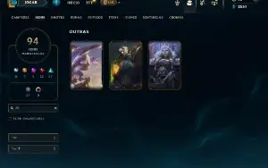 Unranked com 150 Champs e 94 Skins ( ADC / MID / JG )