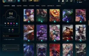 Unranked com 150 Champs e 94 Skins ( ADC / MID / JG )