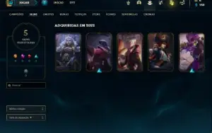 Conta Unranked com 25 Champs e 5 Skins
