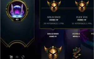 Conta LOL ✅ LVL 43 ✅ ELO GOLD ✅ Skin ULTIMATE da Sona ❗️❗️