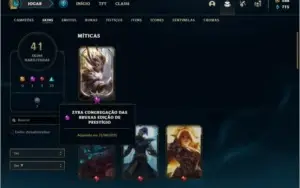 Conta bronze 1 com 84 champ e 41 skins +1 Prestigio