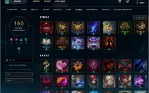 CONTA LOL LV114 120 SKINS, 160 EMBLEMAS