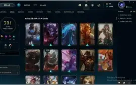 conta lol lvl 273 full champ 301 skins  e muito mais coisas