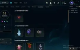 conta lol lvl 273 full champ 301 skins  e muito mais coisas