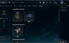 conta lol lvl 273 full champ 301 skins  e muito mais coisas