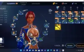 Personagem MIR4 taoísta nível 75 poder 103k e subindo