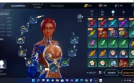 Personagem MIR4 taoísta nível 75 poder 103k e subindo