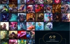 Conta season 1/diamante 5/62 skins/127 campeões/Rammus rei