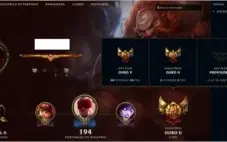 Conta LOL - Ouro 2 Solo/ Ouro 5 Flex / 63 Champs / 10 skins