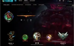 CONTA LEAGUE OF LEGENDS NÍVEL 55 PRATA 2 BORDA DE OURO MMR+