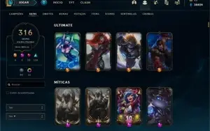 Conta de Lol level 485/ 315 skins